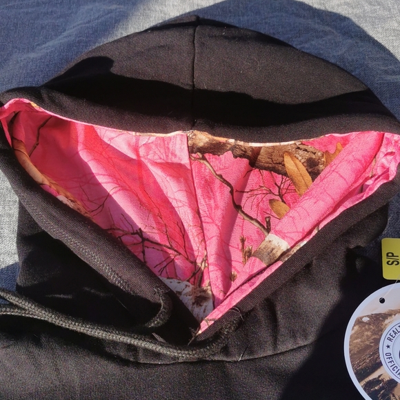 Real Tree Small S Realtree black pink camo New NWT hoodie sweatshirt - Picture 7 of 12